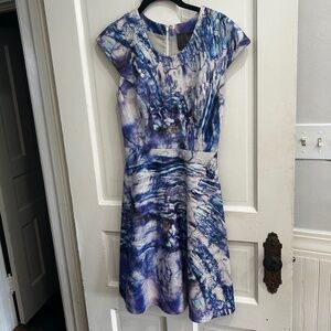 Vibrant Purple + Blue Printed Dress